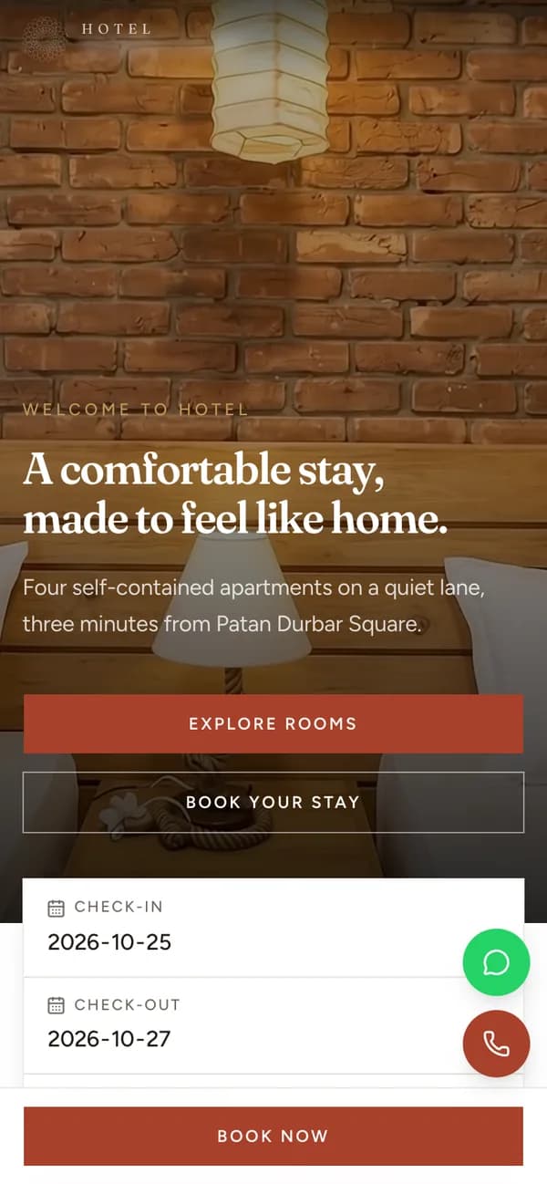 The same site on a phone